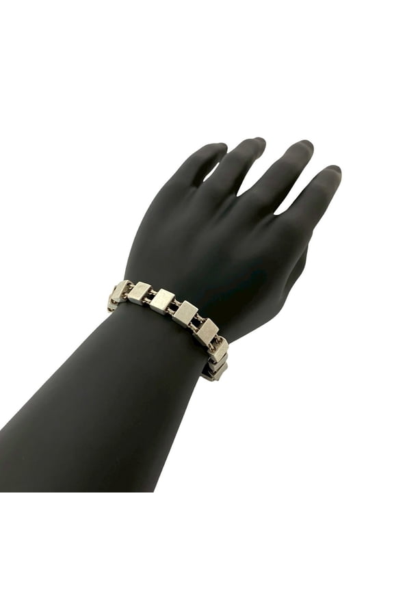 Pre-Owned GUCCI Square Chain Bracelet in Sterling Silver (925) Bangle, 47967 (Good)