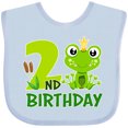thumbnail image 3 of Inktastic 2nd Birthday Prince Frog Boys Baby Bib, 3 of 4
