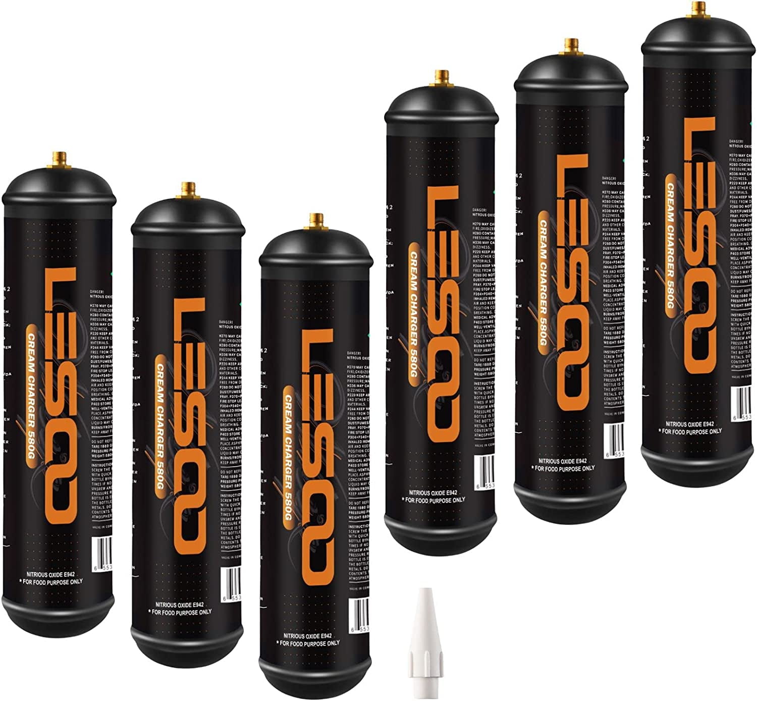 LesooWhip 615g Whipped Cream Charger 1 Box Pure N2O Tank 0.99 Liter