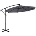 thumbnail image 1 of Sombrilla voladiza Sombrilla de 300 cm, Sombrilla de jardín Sombrilla de manivela con mecanismo de manivela y base, Sombrilla UV50+ para jardín, piscina, playa, terraza, 180 g/m² gris esquí esquí Gafas de esquí, 1 of 5