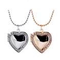 thumbnail image 4 of Women Rhinestone Heart Photo Frame Locket Necklace Clavicle Chain Jewelry Gift, 4 of 8