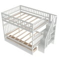 thumbnail image 6 of Bunk Beds Full Over Full with 2 Drawers Solid Wood Full Bunk Beds with Drawers and Stairway Full Length Guardrail, No Box Spring Needed, 6 of 7