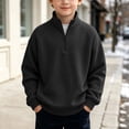 thumbnail image 7 of Bixock Toddler Boys Half Zip Sweatshirts Long Sleeve Tops Crew Neck Pullover Top Solid Color Casual Sweatshirt Warm Soft Breathable Daily Wear Boys Clothings, 7 of 7