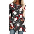thumbnail image 2 of Pntutb Mujeres Casual Manga Larga Cuello Redondo tops Blusa Suelta Navidad Impreso Camisas Pntutb Pntutb-3759, 2 of 5