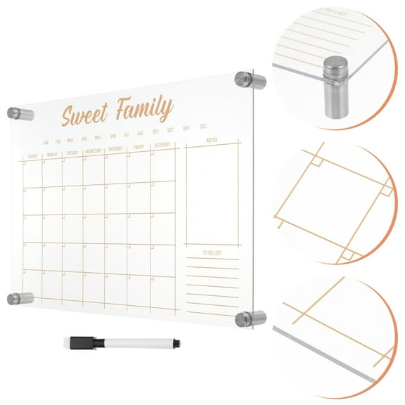 MLINS Transparent Acrylic Dry Erase Board for Desk Weekly Planner Fridge Calendar 1