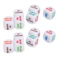 thumbnail image 1 of 12PCS English Wine Order Dice White Dice Props Plastic Dice Toy for Bar Home Party, 1 of 2