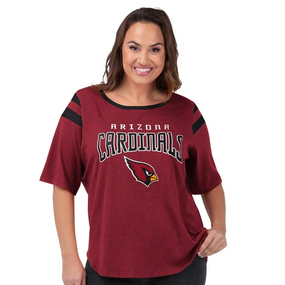 Women's G-III 4Her by Carl Banks Cardinal Arizona Cardinals Plus Size Linebacker T-Shirt