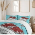 thumbnail image 6 of Ambesonne Sloth Duvet Cover Set, Sloth with Imperial Crown, 2-Calking, Aqua Burgundy Grey, 6 of 7