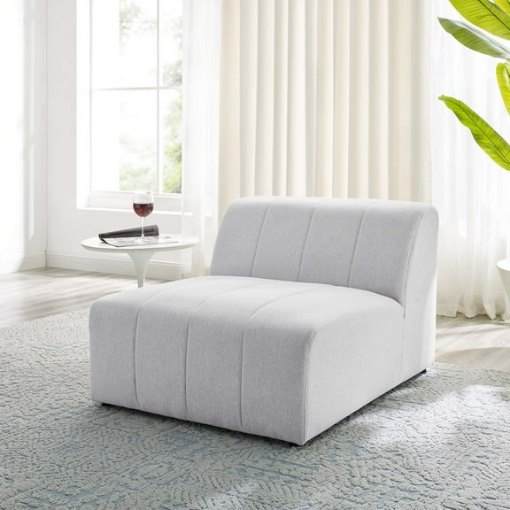 Modway Bartlett Upholstered Fabric Armless Chair in Ivory