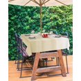 thumbnail image 3 of Outdoor Tablecloth with Umbrella Hole and Zipper 60 x 84 Inch Abstract Rustic Beige White Gradient Table Cover for Rectangular Tables Waterproof Tabletop Collection for Patio Garden Picnic Camping, 3 of 6