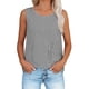 thumbnail image 2 of Camisas Y Tops de Verano de Mujer Cuello Redondo Camisa sin Mangas de Rayas Tela Cómoda Casual para Citas, Ocasional, Fiesta, Playa, Trabajo, 2 of 8