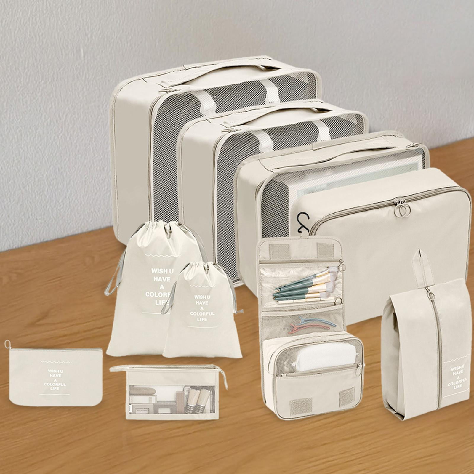 10Pcs Packing Cubes Shoes Bag Clothes Storage Bags for Travel Totes Suitcase