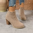 thumbnail image 2 of Mostsola Suede Ankle Boots for Women High Heel Pointy Toe Side Zipper Fall Short Booties, 2 of 8