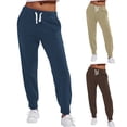 thumbnail image 1 of WRKEKC Women's Plus Size Joggers Solid Color Drawstring Waist Cuffed Ankle Running Gym Workout Sweatpants Stretch Comfort, 1 of 7