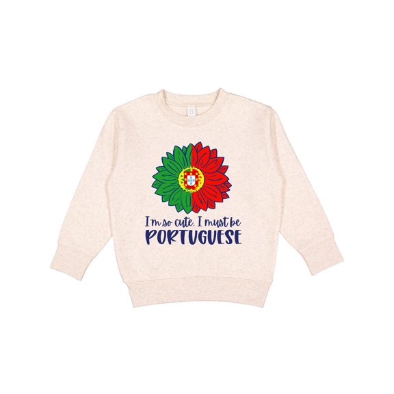 Inktastic I'm So Cute, I Must Be Portuguese Sunflower Toddler Sweatshirt