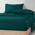 thumbnail image 5 of CCNY 600 TC Egyptian Cotton 1 Fitted Sheet & 2 Pillowcases 15 Inch Deep Pocket (Queen-Teal Solid), 5 of 8