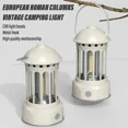 thumbnail image 2 of European Roman Pillar Vintage Camping Lantern Flashlight Rechargeable Lamp with Hook Warm White Light for Camping, Exploring (Black-USB L800BR), 2 of 7