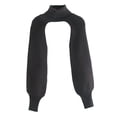 thumbnail image 1 of Jersey de punto de manga larga con cuello la moda para mujer, Top corto con cuello Halter Negro Yuyangstore Tops de suéter de punto jersey, 1 of 6