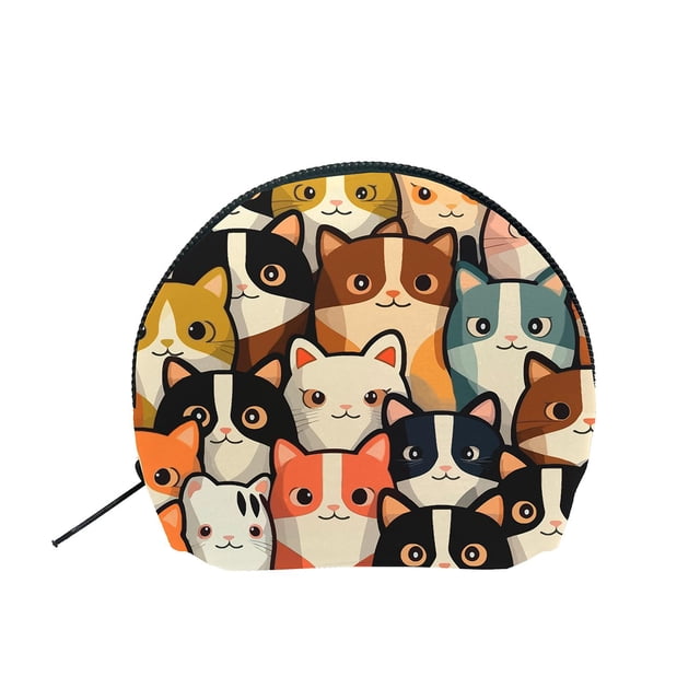 Monedero tipo pouch Gatos en Mosaico "Miauzaico" 10 x 12 cm