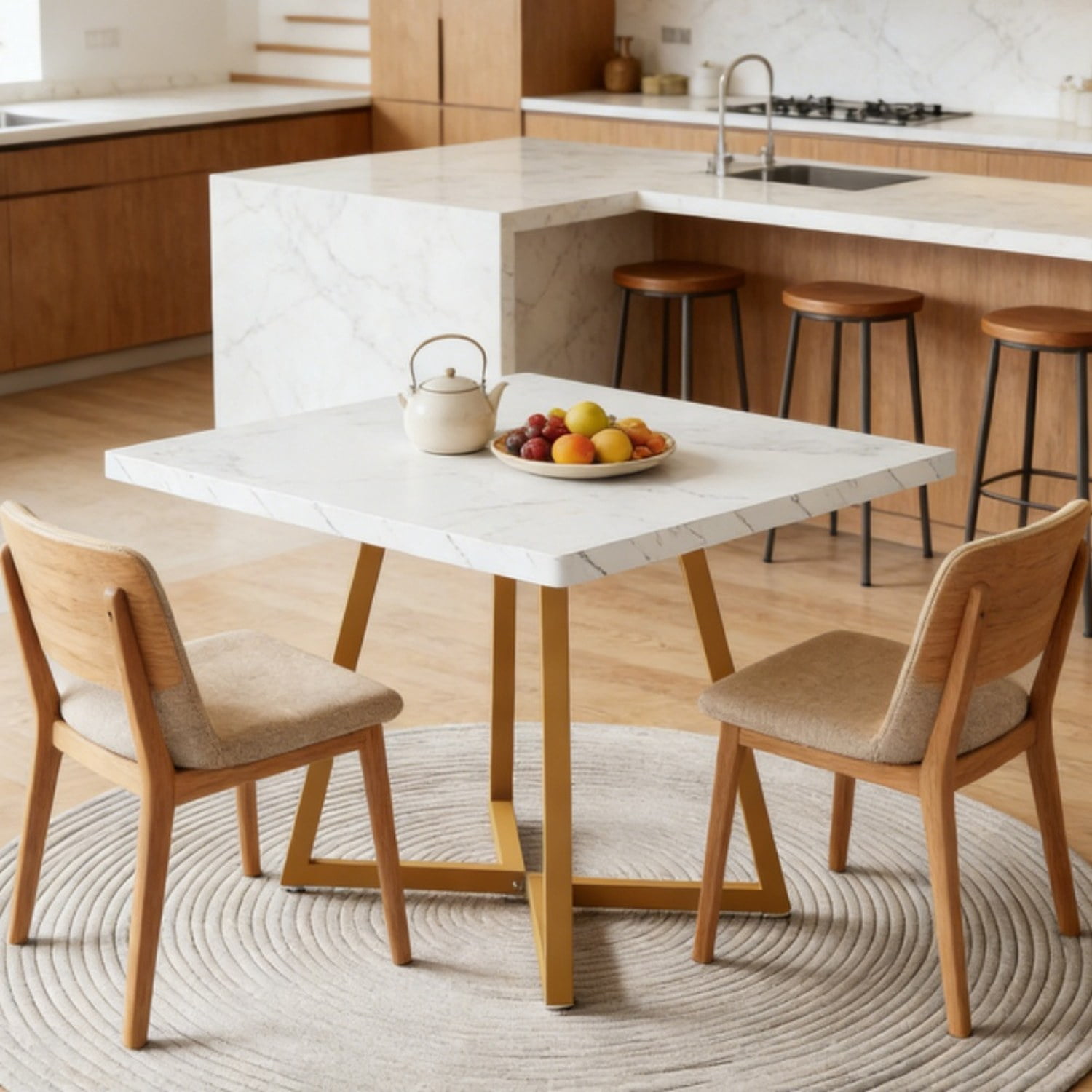 Square Dining Table, Industrial Style, 31.49 in W x 31.49 in D x 29.52 in H