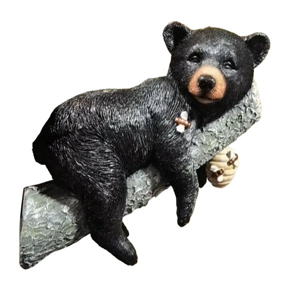 CEHVOM Funny Black Bear Cub Napping Hanging Out In A Tree Figurine Tree Decor Outdoor Scuplture Baby Bear Up A Tree Garden Clearance
