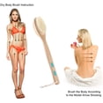 thumbnail image 3 of Body brush for wet or dry brushing with long wooden handle, 3 of 5