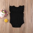 thumbnail image 2 of Douhoow Baby Girls Summer Sleeveless Romper Infant Solid Color Round Collar Ruffle Jumpsuit, 2 of 8