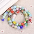 thumbnail image 3 of U8MO 45pcs Flower Pattern Round 8mm Millefiori Lampwork Glass Loose Beads Lot-Light Blue, 3 of 5