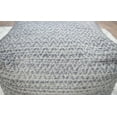thumbnail image 5 of The Rug Decor TRD109 18 in. Viscose Hand Knitted Chevron Pattern Pouf, Blue, 5 of 11