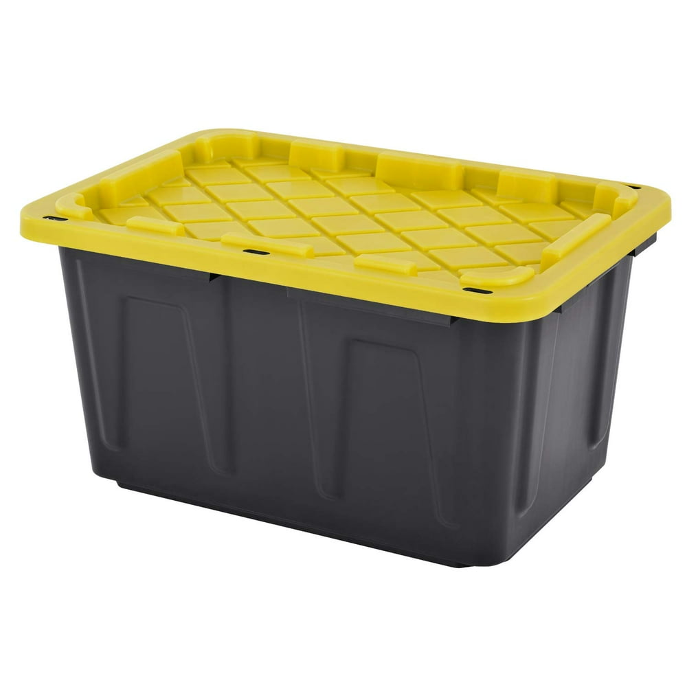 6 Pack HeavyDuty Plastic Storage Boxes with Lids, 27 Gallon (6