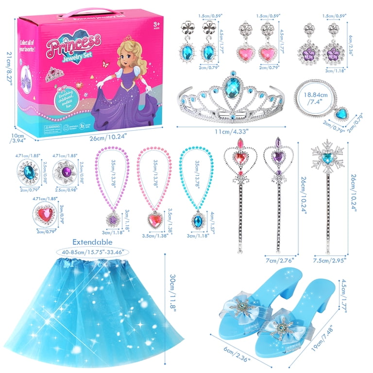 princess dress up box set Disney Princess Dress Up Trunk with Accessories Doll Clothing, 27 Pieces