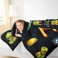 thumbnail image 3 of Erosebridal Kids Dinosaur Twin Comforter Sets for Boys Girls, Dino Letter E Bedding Set, Black Reversible 2pcs, 1 Comforter and 1 Pillowcase, 3 of 6