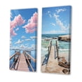 thumbnail image 3 of Designart "Coastal Tranquility Pier and Dock Views V" Coastal Pier Wall Art Set Of 2 - Pink Beach Wall Decor Set Of 2, 3 of 7