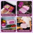 thumbnail image 3 of Bento Lunch Box 1283ML/ 43 oz, 3 Compartment Lunch Box with 391 ML/ 13 oz Thermal Food Jar and Ice Pack, Airtight Bento Box, Removable Tray and Handle, BPA-Free and Food-Safe Materials(Light Orchid), 3 of 10