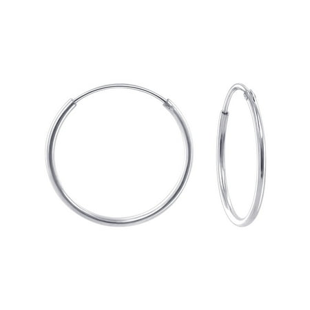 - Gem Avenue 925 Sterling Silver Polished Hoop Earrings (20mm Diameter)