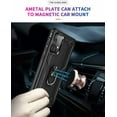 thumbnail image 3 of for Samsung Galaxy A72 5G Ring Stand Phone Case with Tempered Glass Magnet Mount Ready Slip Guard Grids Pattern Kickstand Hybrid Slim Shock Bumper Cover, 3 of 4