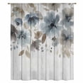 thumbnail image 2 of Blue Brown Spring Floral Sheer Curtains 108 Inches Extra Long, Botanical Vintage Light Filering Curtains, Privacy Drapes Simi Floor to Veiling Curtain for Living Room Bedroom Large Window Treatment, 2 of 9