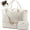 White, variant on Travel Weekender Bags for Women,Carry on Duffle Bag with Shoe Compartment,Overnight Personal Item Bags,Hospital Bag