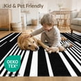 thumbnail image 4 of ODIKA 8'x10' Washable Area Rug Non-Shedding, Easy Care, Stripe Balanced Front Decorative Crisp Even Width Band Striped for King Size Bedroom Under Bed, Master Suite, 4 of 7