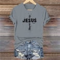 thumbnail image 5 of VBTAPA Happy Easter Shirts for Women Funny Egg Graphic Tees Short Sleeve Cute Rabbit Bunny T-shirt Lightweight Holiday Blouse Tops Sales of the Day Gray XL, 5 of 6