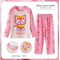 thumbnail image 3 of Sanrios Conjunto de pijama cómodo para niños y niñas Anime Hello Kittys Kuromi Cinnamoroll lindo cuello redondo pantalones de manga larga ropa de descanso, 3 of 5
