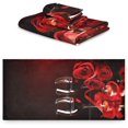 thumbnail image 2 of GZHJMY 3D Valentine's Day Red Wine Glasses Rose Soft Luxury Decorative Set of 3 Towels, 1 Bath Towel+1 Hand Towel+1 Washcloth, Multipurpose for Bathroom, Kitchen, Gym, Spa and Beach, 2 of 5