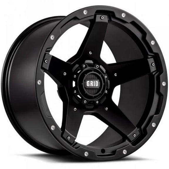 Grid Wheels 42155B11 20 in. Dia. x 10 in. GD04 -12 mm Offset, 5 x 150 mm Wheel, Matte Black