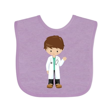 

Inktastic Doctor Lab Coat Medicine Cute Boy Brown Hair Gift Baby Boy Bib