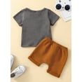 thumbnail image 3 of Bagilaanoe Newborn Baby Boy Short Pants Outfits Short Sleeve I LOVE MY MAMA Letter Print Crew Neck T-Shirt Tops + Tie-Up Shorts 3 6 12 18 24 Months Set, 3 of 9