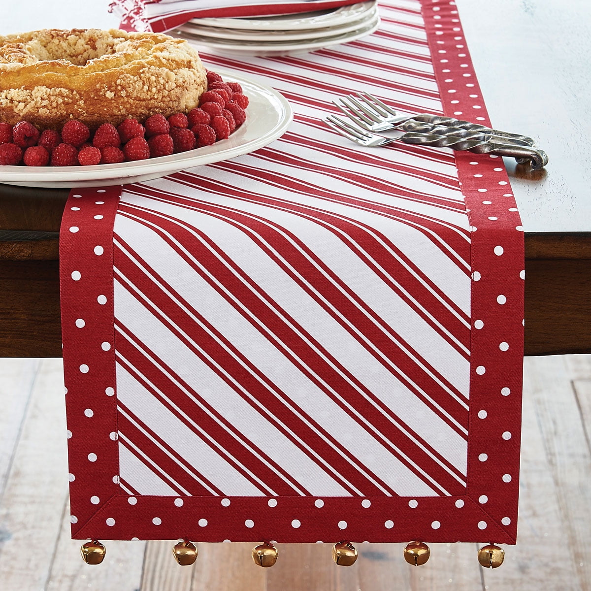 Peppermint Candy Table Runner Tan Brown