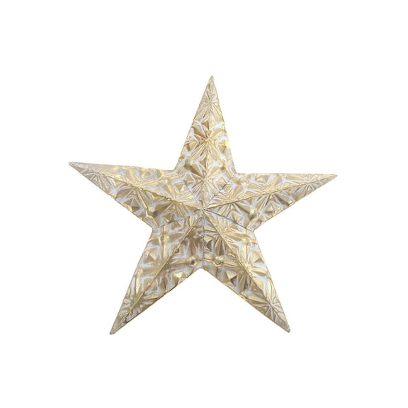 Étoile Décorative En Métal Doré Gaufré (11,8")