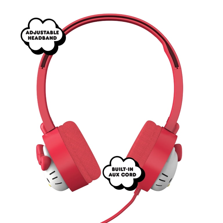 Hello Kitty, Wired Headphones, with Aux Cord, Adjustable Headband