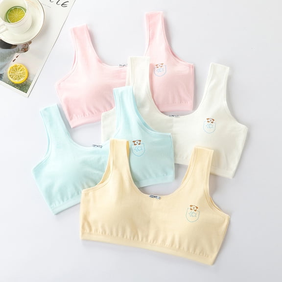 MUXiin Little Girl Bras 7-8 Girls Soft Foam Bra Vest Top Comfortable Athletic Undershirt For Kids And Teens Activewear Clothing Seamless Training Bras For Tweens