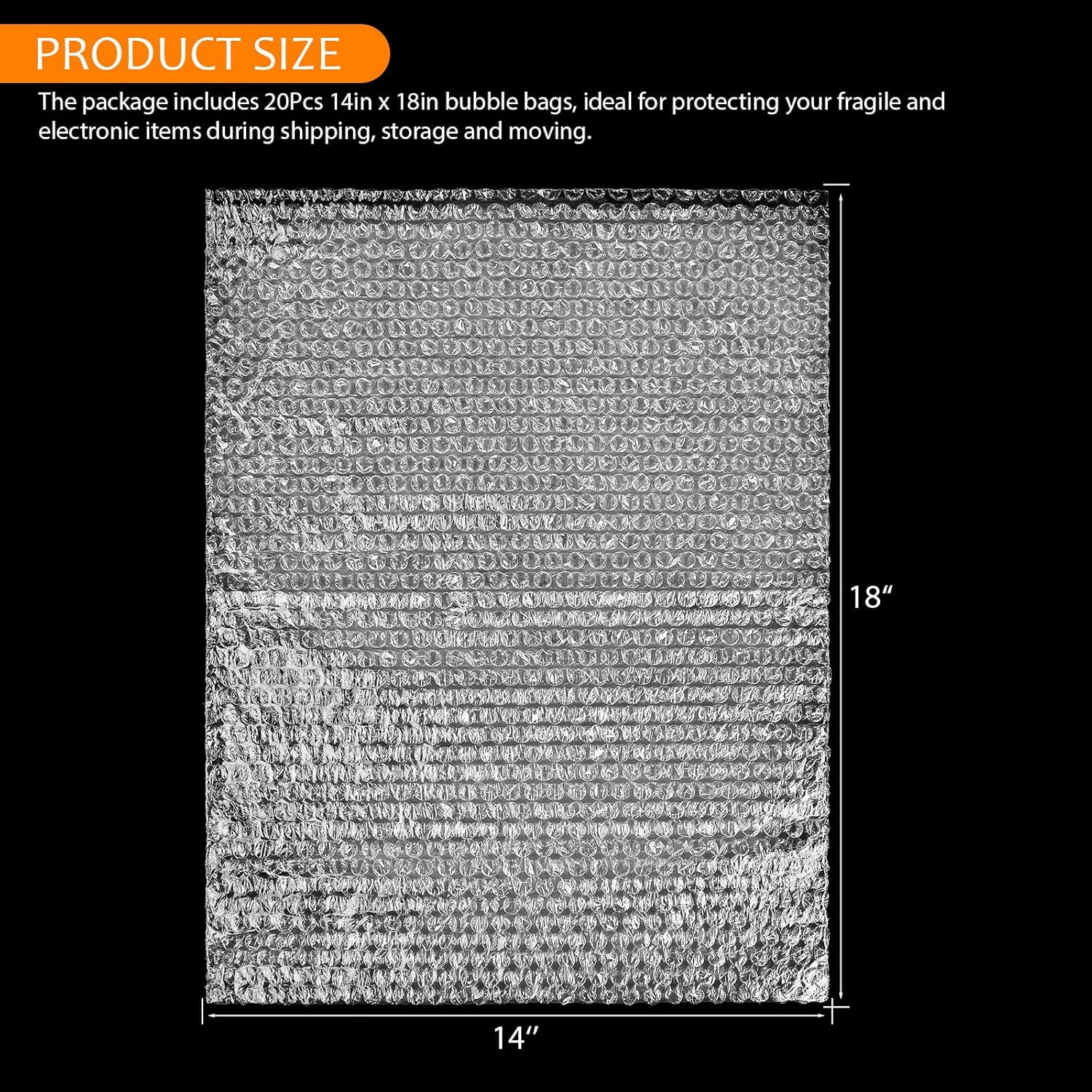 20Pcs Clear Bubble Out Bag Pouches,14x18 Inch Large Pouches Wrap for Shipping, Double Shockproof Cushioning Moving, Storage and Packing Supplies Fragile Items
